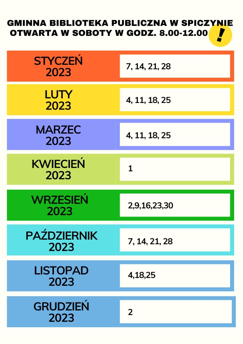 OTWARTA BIBLIOTEKA W SOBOTY ! — zdjęcie 1