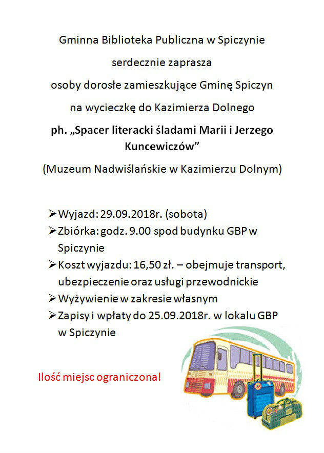 ZAPRASZAMY NA WYCIECZKĘ DO KAZIMIERZA DOLNEGO — zdjęcie 1