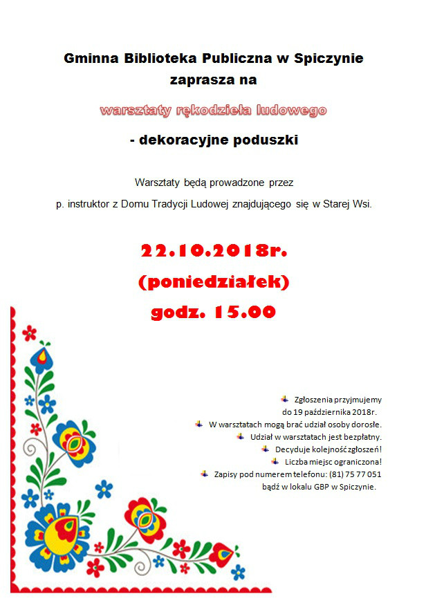 WARSZTATY RĘKODZIEŁA LUDOWEGO — zdjęcie 1
