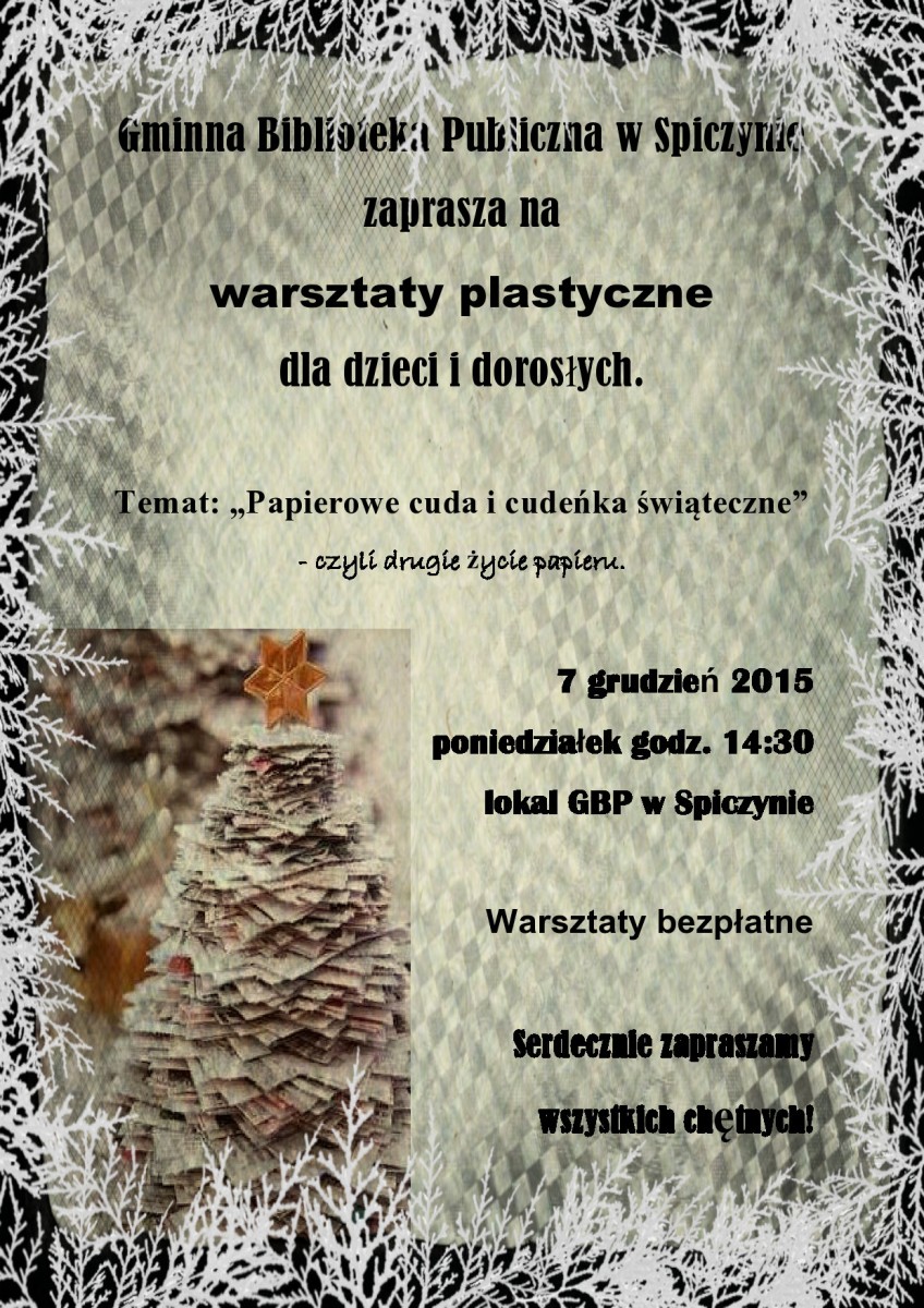 Zapraszamy na Warsztaty Plastyczne — zdjęcie 1